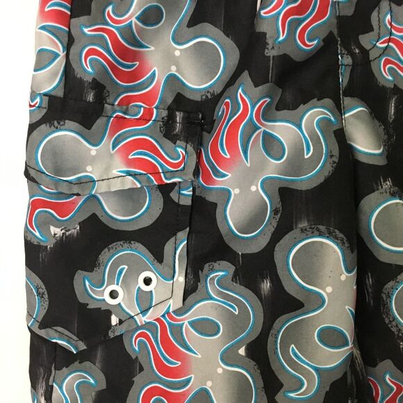 Cute Little Boy's OP Sz XS (4-5) Black Octopus Swim Trunks Shorts - Picture 2 of 7